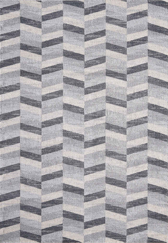 Quartz Beige Grey Chevron Geometric Modern Rug