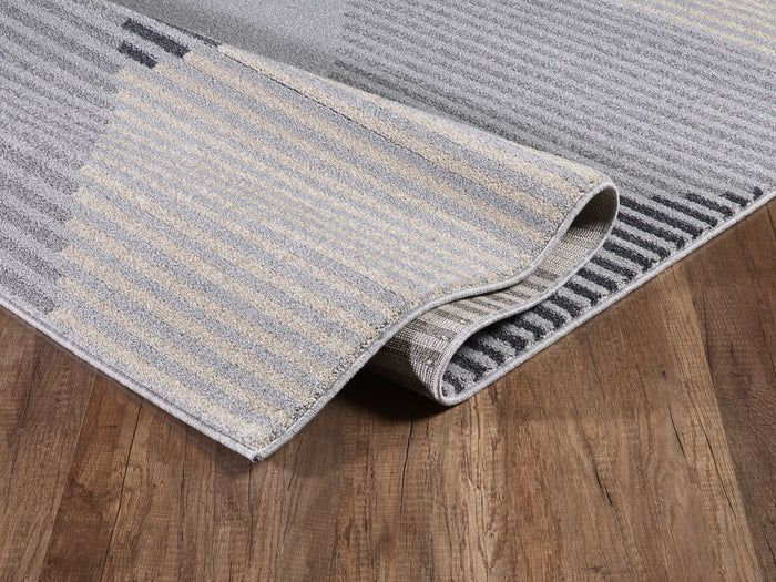Quartz Beige Grey Multi Shape Abstract Rug