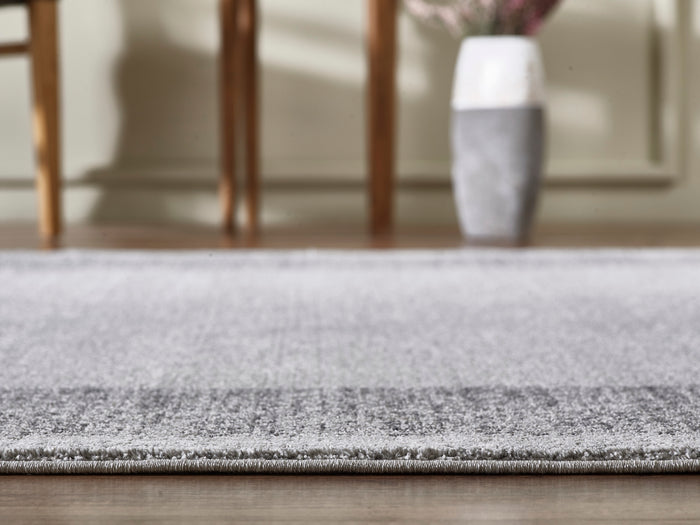 Quartz Grey Bordered Rug