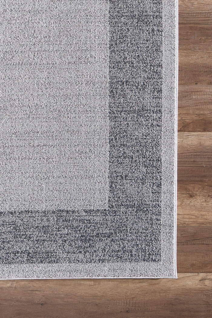 Quartz Grey Bordered Rug