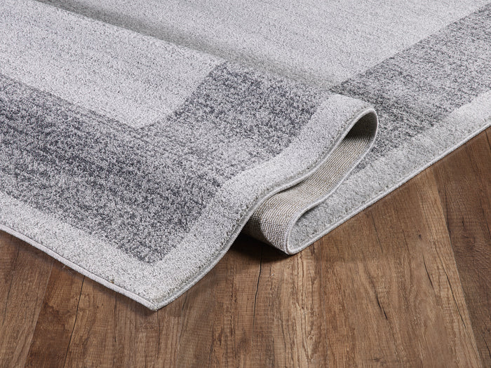 Quartz Grey Bordered Rug