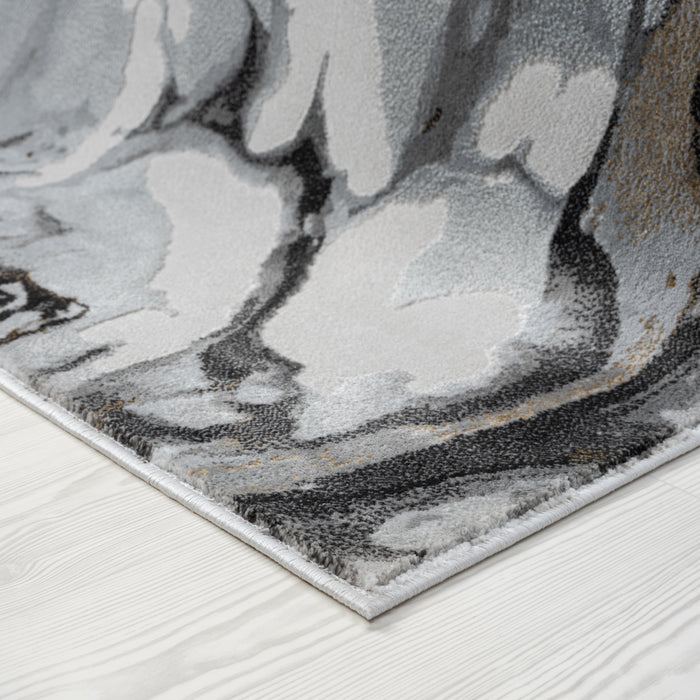 Regal Abstract Washable Grey Rug