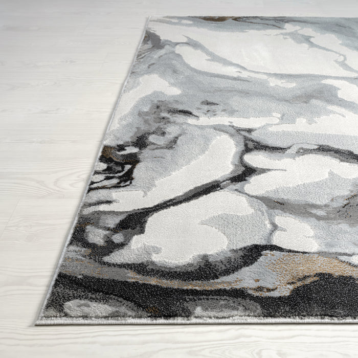 Regal Abstract Washable Grey Rug