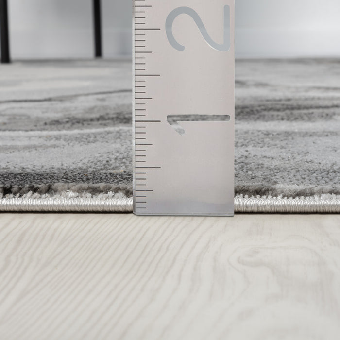 Regal Abstract Washable Grey Rug