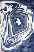 Regal Agate Stone Washable Blue Rug