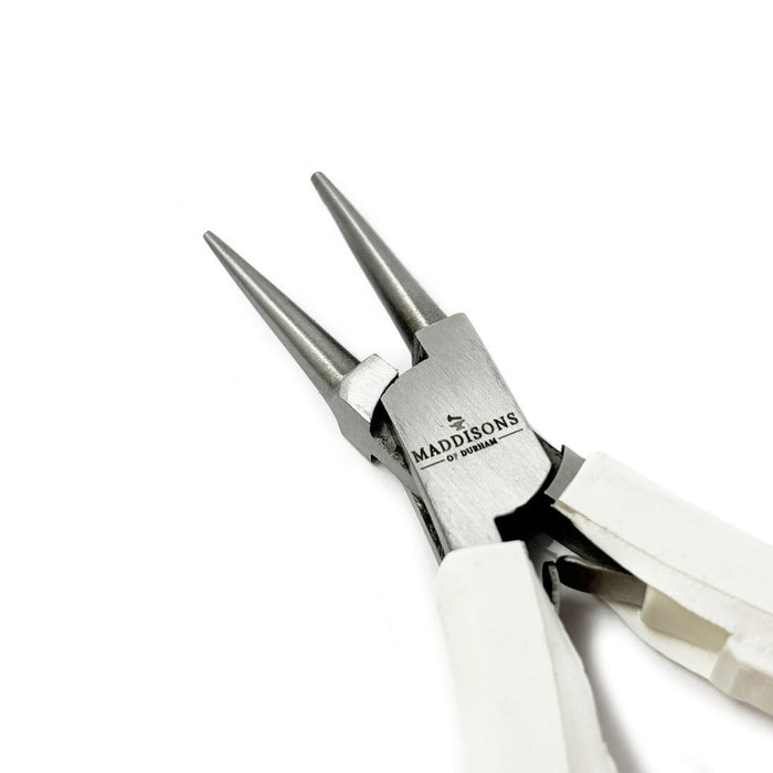 Round Nose Pliers with White Ergo Handle, 120mm