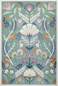 Sakura Garden Floral Indoor/Outdoor Green Rug