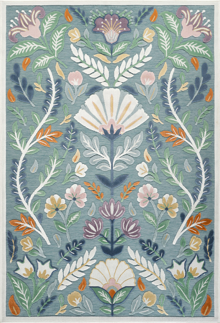 Sakura Garden Floral Indoor/Outdoor Green Rug