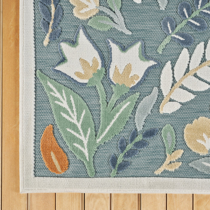 Sakura Garden Floral Indoor/Outdoor Green Rug