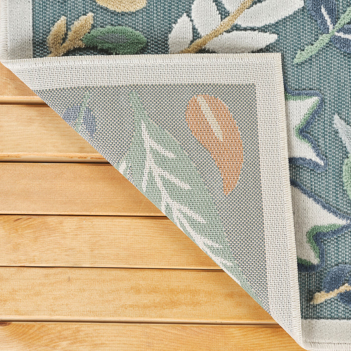 Sakura Garden Floral Indoor/Outdoor Green Rug