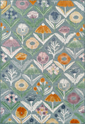 Sakura Garden Floral Indoor/Outdoor Teal Rug