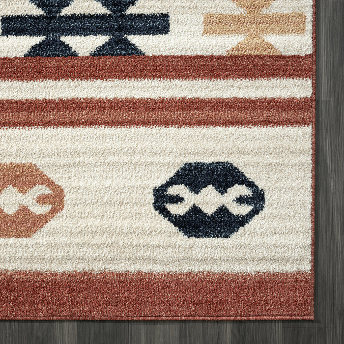 Sedona Southwestern Cream Red Rug