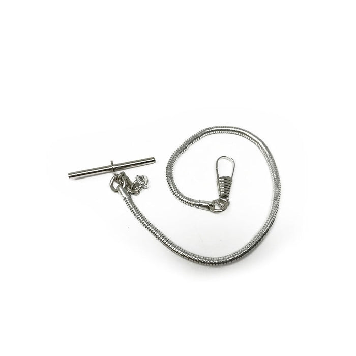 Snake Albert Pocket Watch Chain - Silver