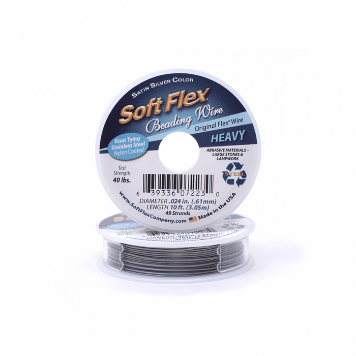 Soft Flex Beading Wire – Heavy 49 Strand Satin Silver