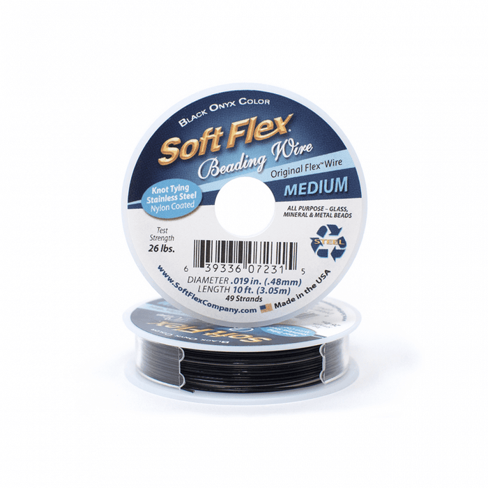 Soft Flex Beading Wire – Medium 49 Strand Black Onyx