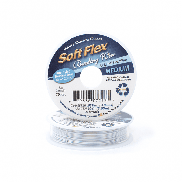 Soft Flex Beading Wire – Medium 49 Strand White Quartz