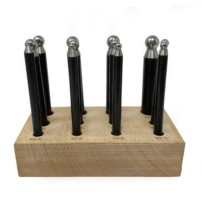 Steel Dapping Punch Set of 12 (2.3mm - 11.5mm)