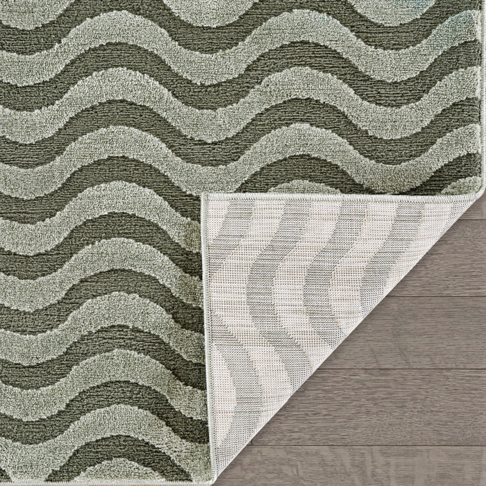 Sunday Wave Green Rug