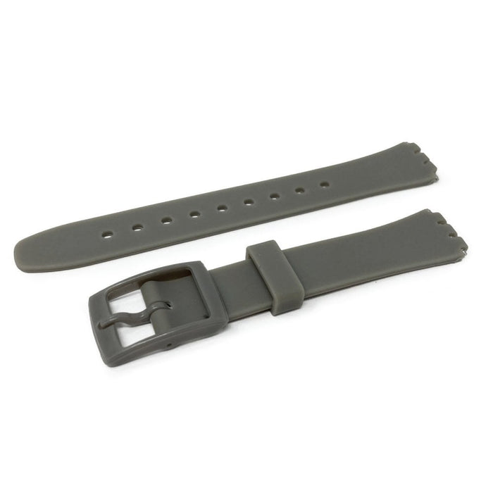 Swatch Style Silicone Watch Strap (12mm Notches), Grey