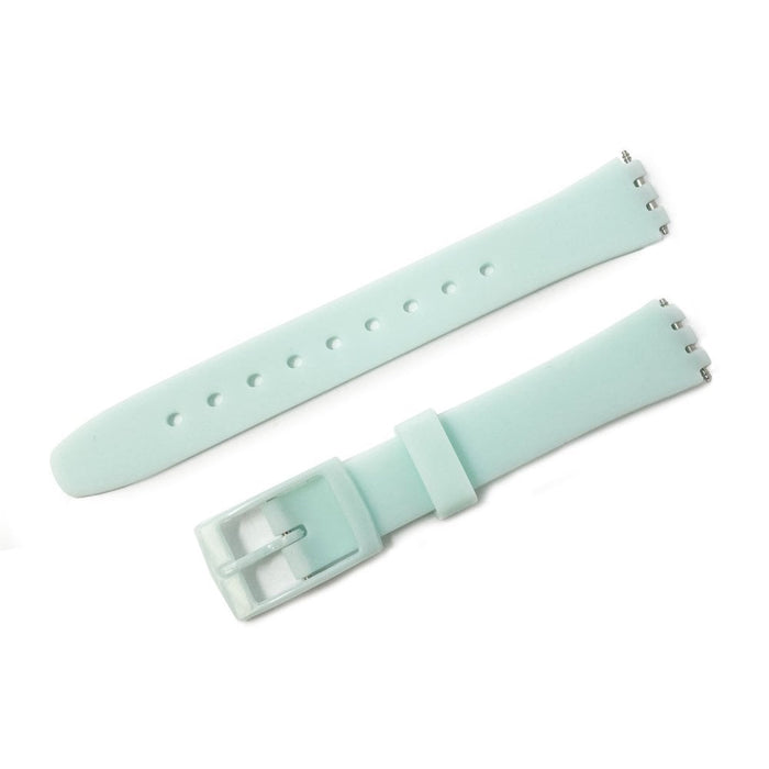 Swatch Style Silicone Watch Strap (12mm Notches), Mint Green