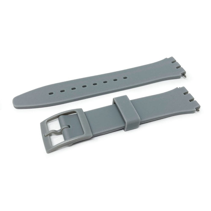 Swatch Style Silicone Watch Strap (17mm Notches), Light Grey