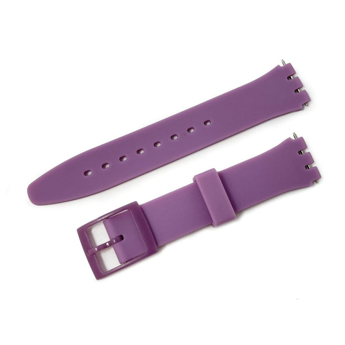 Swatch Style Silicone Watch Strap (17mm Notches), Light Purple