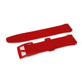 Swatch Style Silicone Watch Strap (17mm Notches), Light Red