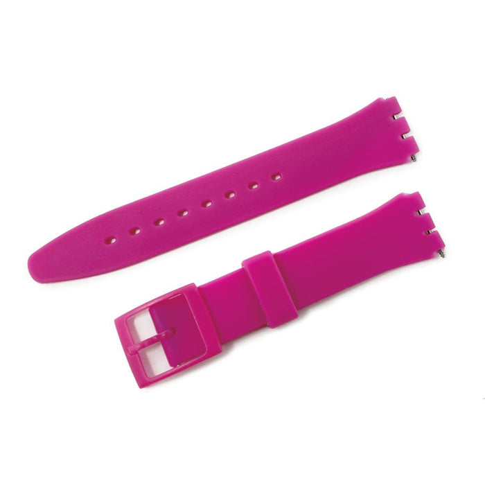 Swatch Style Silicone Watch Strap (17mm Notches), Magenta