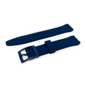 Swatch Style Silicone Watch Strap (17mm Notches), Navy Blue