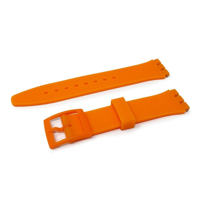 Swatch Style Silicone Watch Strap (17mm Notches), Orange