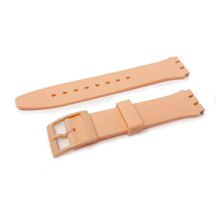 Swatch Style Silicone Watch Strap (17mm Notches), Peach