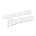 Swatch Style Silicone Watch Strap (17mm Notches), White