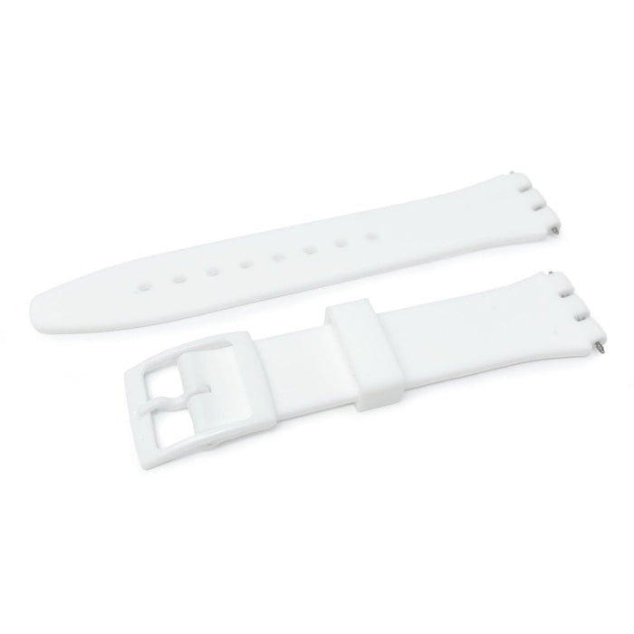 Swatch Style Silicone Watch Strap (17mm Notches), White