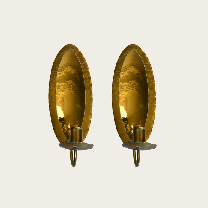 Swedish Brass Wall Candle Holders