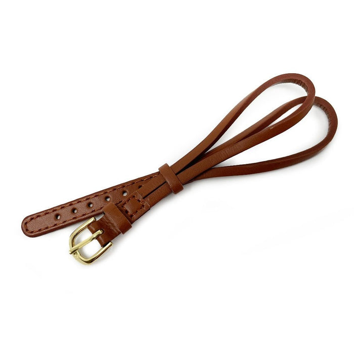 Tan Leather Cordette Watch Strap with Gold Plated Buckle