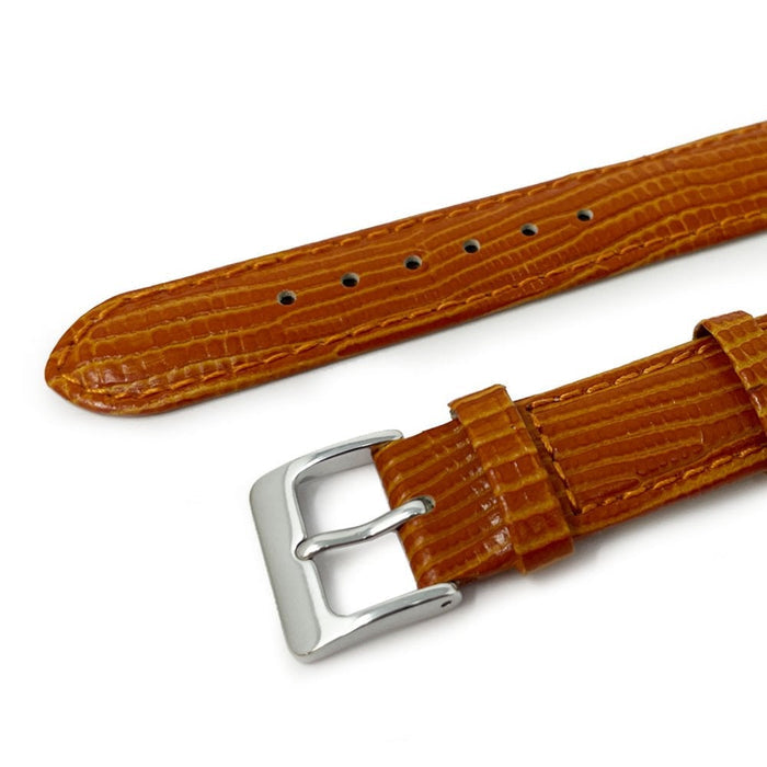 Tejus High Shine Leather Watch Strap, Light Brown