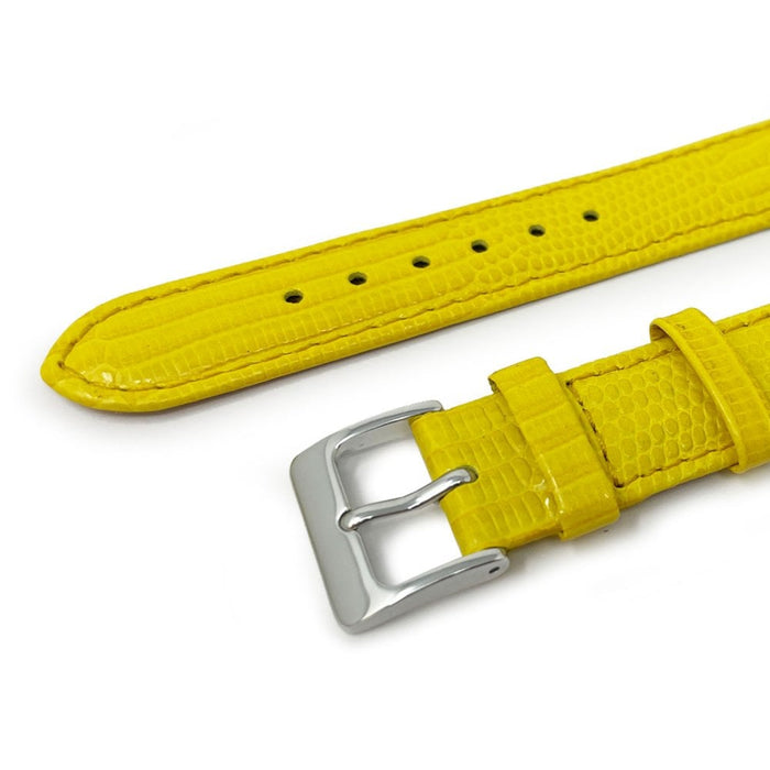 Tejus High Shine Leather Watch Strap, Yellow