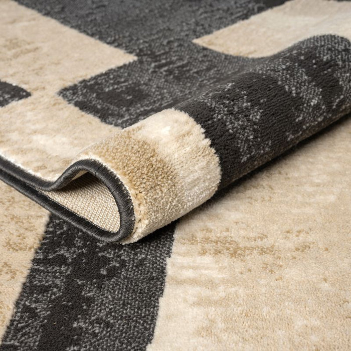 Terra Geometric Black Rug