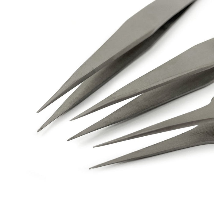 Titanium Tweezers Set of 3 (No.1, No.5, No.AA)