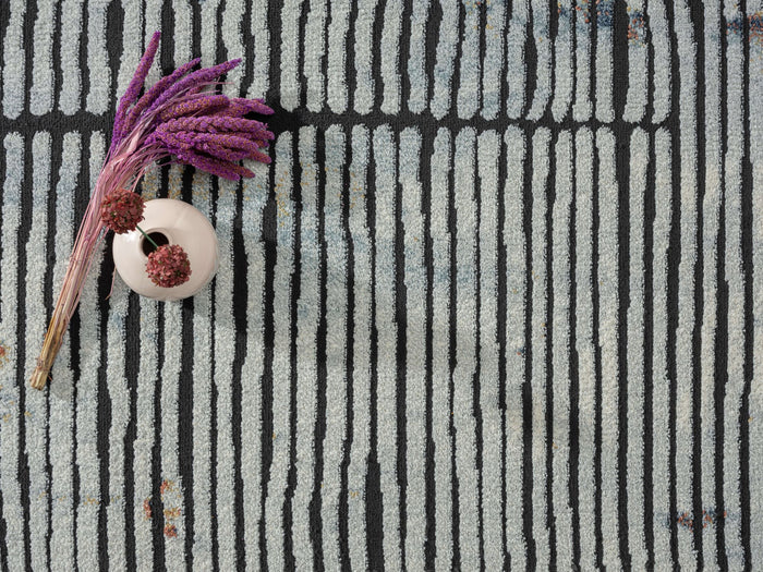 Venus Grey Black Striped Rug