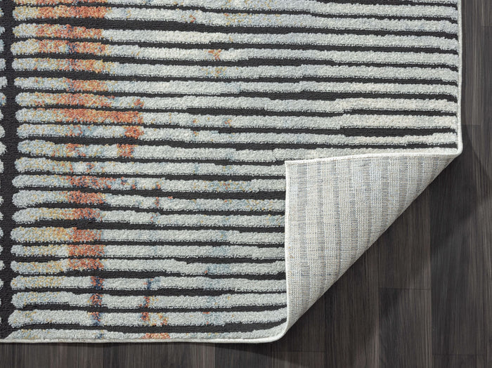 Venus Grey Black Striped Rug
