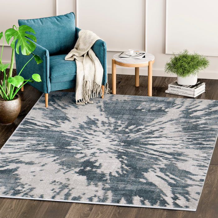 Vista Abstract Grey Splash Rug