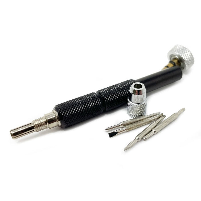 Watchmaker's Screwdriver with 4 Interchangeable Reversible Blades