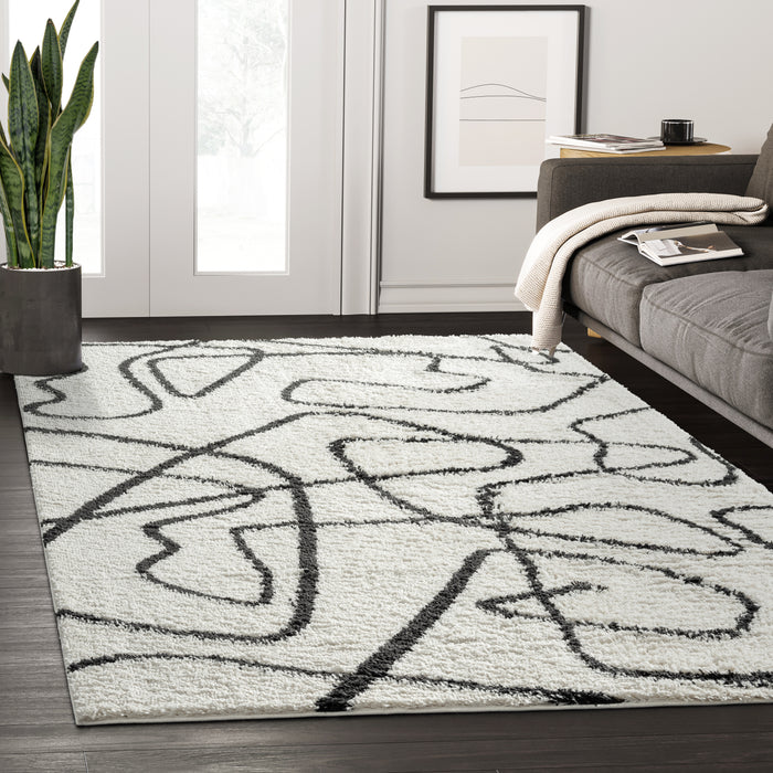 Willow Doodle Shag Cream Rug