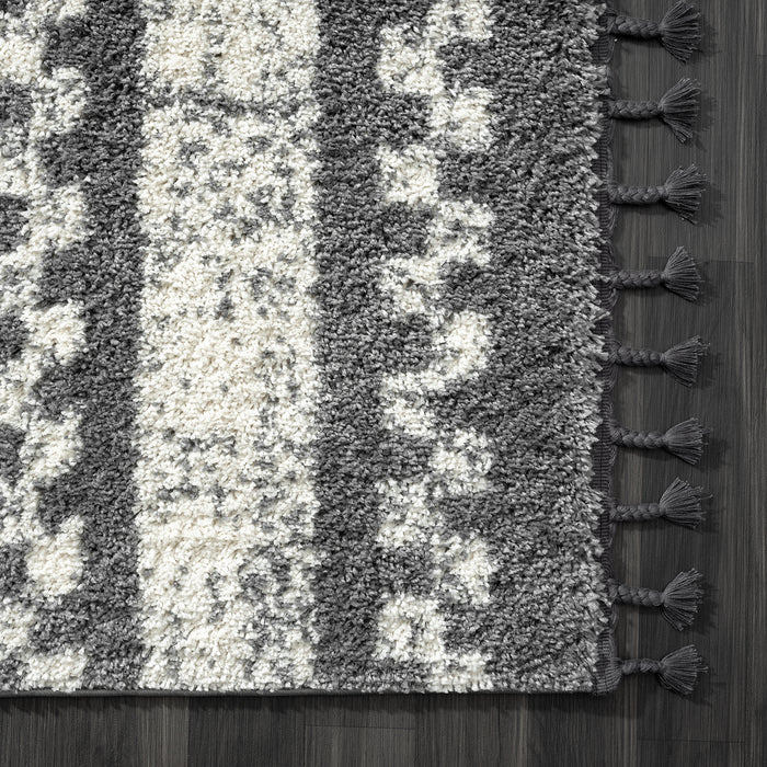 Willow Tetris Shag Grey Rug