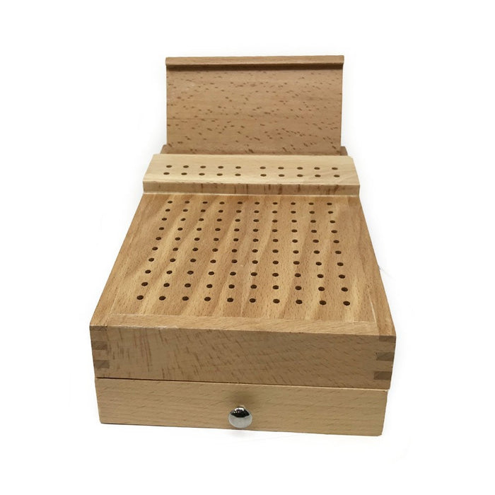 Wooden Burr Stand Organiser with Drawer