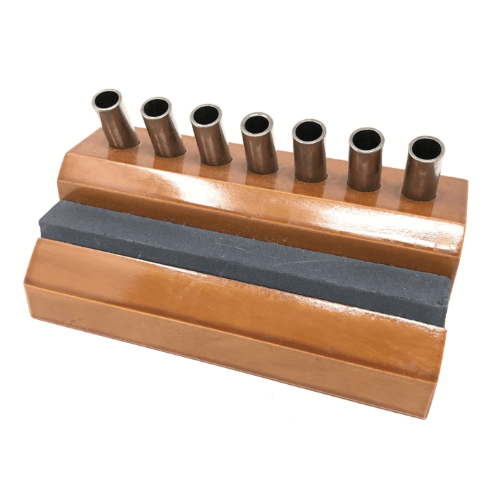 Wooden Screwdriver Stand & Sharpening Stone