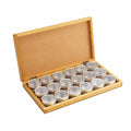 Wooden Storage Box with 18 Aluminium Tins
