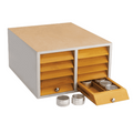 Wooden Storage Cabinet with Aluminium Tins
